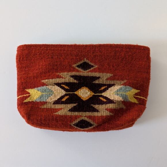 MZ Fair Trade "Blood Moon" 100% Wool Pouch Bag Handmade in Oaxaca, Mexico - Picture 1 of 7